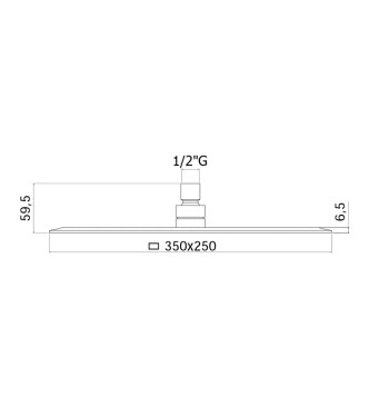 Soffione rettangolare ispezionabile 34 x 25 cm in metallo cromato - Blanc di Paffoni