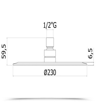 Soffione tondo anticalcare Ø 23 cm in metallo cromato - Bahamas di Paffoni