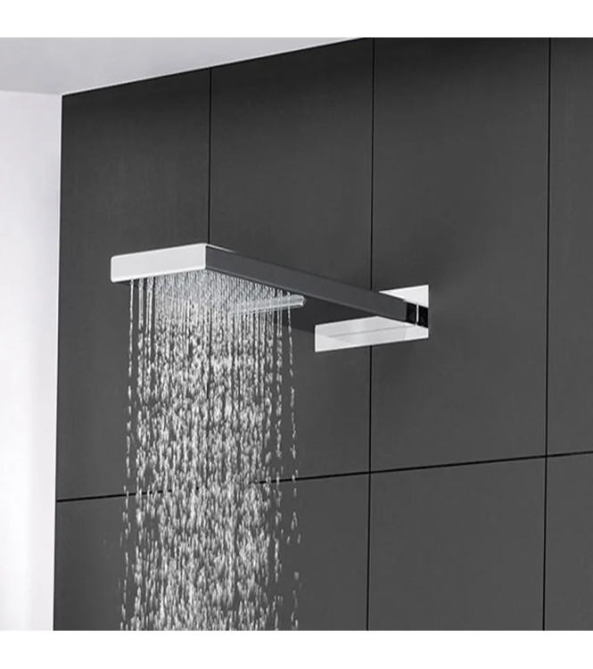 Soffione ad incasso rettangolare 53 x 16 cm in metallo cromato - Cascade di Paffoni