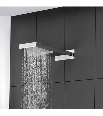 Soffione ad incasso rettangolare 53 x 16 cm in metallo cromato - Cascade di Paffoni