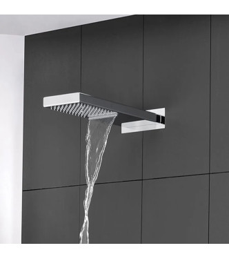 Soffione ad incasso rettangolare 53 x 16 cm in metallo cromato - Cascade di Paffoni