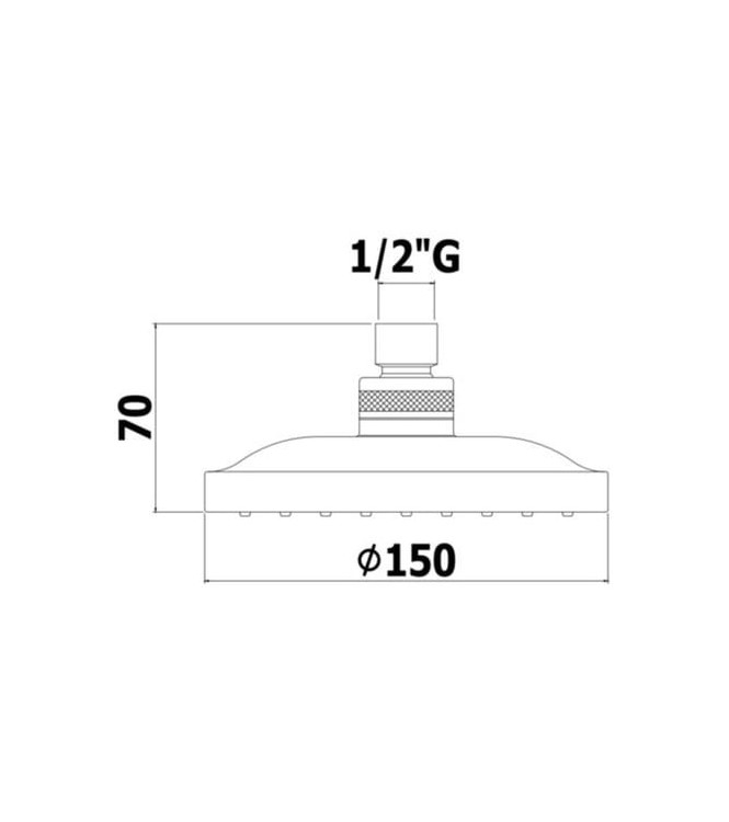 Soffione tondo anticalcare Ø 15 cm in abs cromato - Arizona di Paffoni