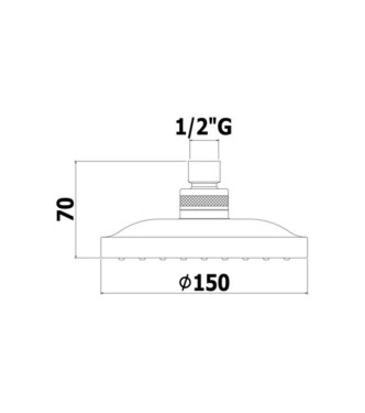 Soffione tondo anticalcare Ø 15 cm in abs cromato - Arizona di Paffoni