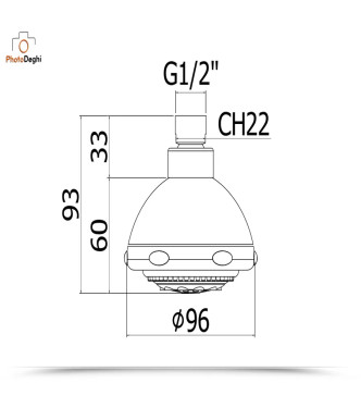 Soffione multigetto Ø 9,6 cm in abs cromato - Ischia di Paffoni