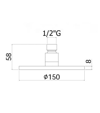 Soffione tondo ispezionabile Ø 15 cm in metallo cromato - Wind di Paffoni