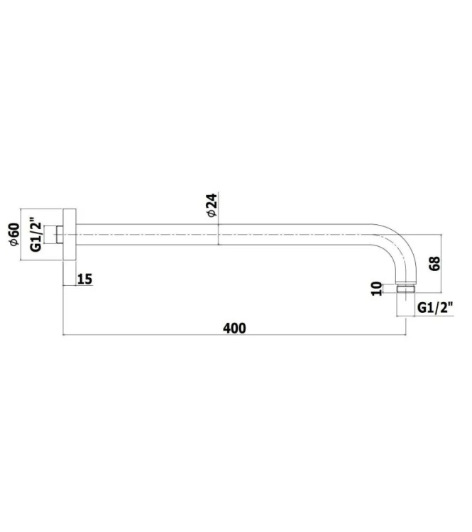 Braccio doccia lusso 40 cm cromato - Paffoni