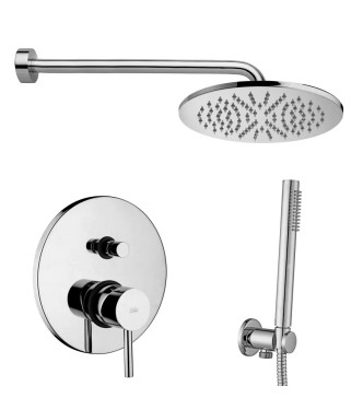 Set doccia Stick di Paffoni con miscelatore doccia con deviatore + braccio 40 cm + soffione + doccetta