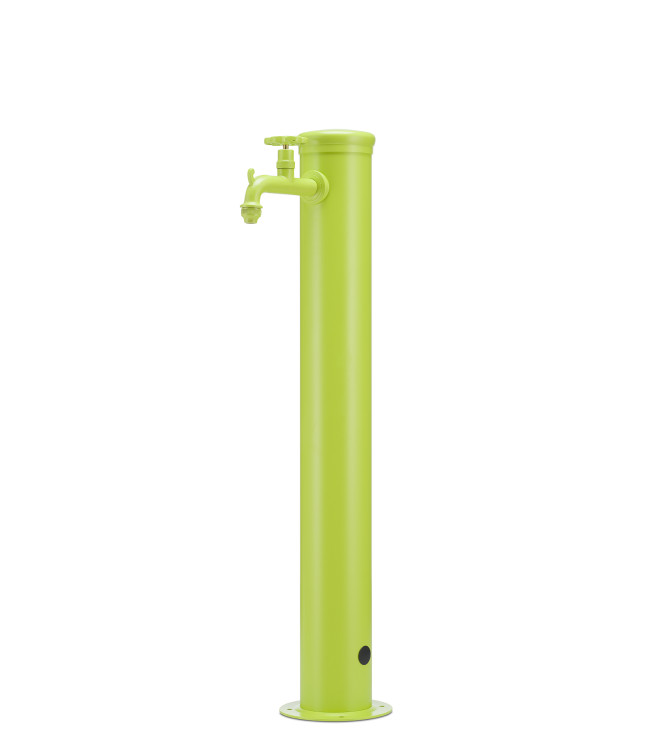FONTANA CON RUBINETTO TONO SU TONO VERDE ACIDO