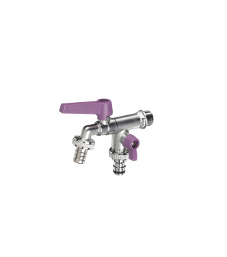 RUBINETTO DOPPIO CON LEVE VIOLA