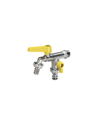 RUBINETTO DOPPIO CON LEVE GIALLO