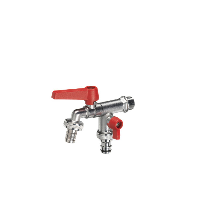 RUBINETTO DOPPIO CON LEVE ROSSO