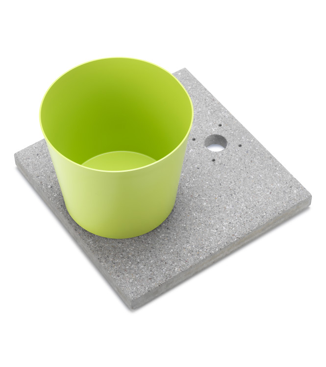 BASE IN GRANIGLIA CON VASCHETTA VERDE ACIDO