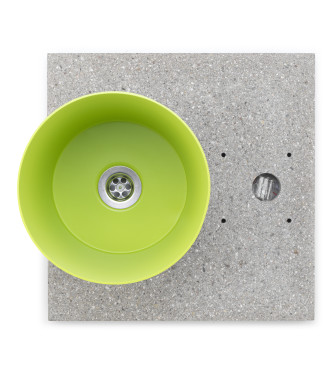 BASE IN GRANIGLIA CON VASCHETTA VERDE ACIDO