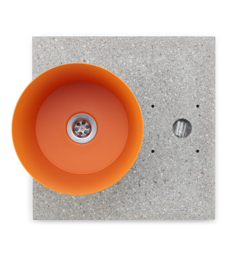 BASE IN GRANIGLIA CON VASCHETTA ARANCIONE