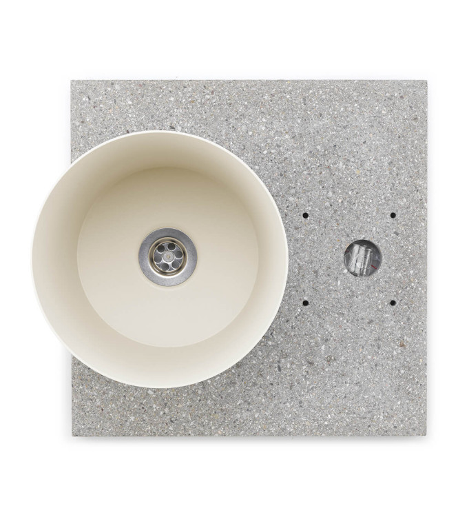 BASE IN GRANIGLIA CON VASCHETTA AVORIO