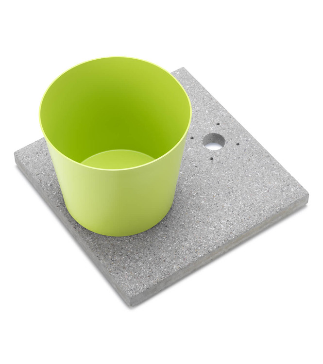 BASE IN GRANIGLIA CON VASCHETTA VERDE ACIDO