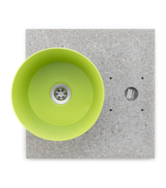 BASE IN GRANIGLIA CON VASCHETTA VERDE ACIDO