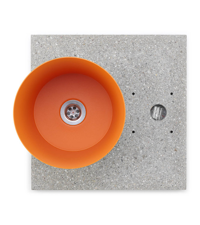 BASE IN GRANIGLIA CON VASCHETTA ARANCIONE