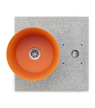 BASE IN GRANIGLIA CON VASCHETTA ARANCIONE