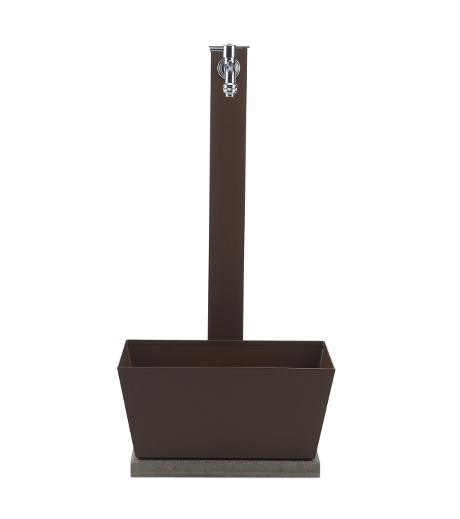 FONTANA CON VASCHETTA RETTANGOLARE RUGGINE