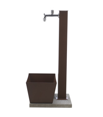 FONTANA CON VASCHETTA RETTANGOLARE RUGGINE