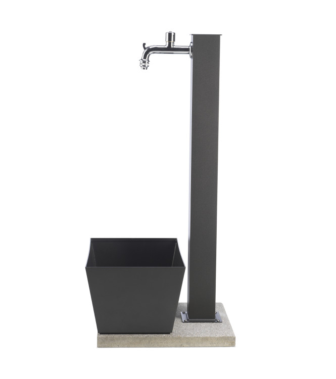 FONTANA CON VASCHETTA RETTANGOLARE ANTRACITE