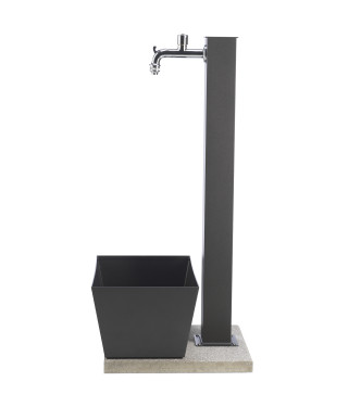 FONTANA CON VASCHETTA RETTANGOLARE ANTRACITE