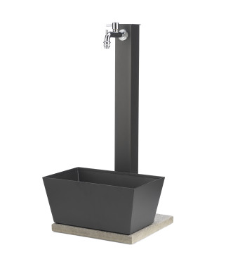 FONTANA CON VASCHETTA RETTANGOLARE ANTRACITE