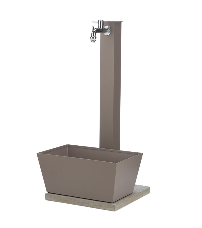 FONTANA CON VASCHETTA RETTANGOLARE TORTORA