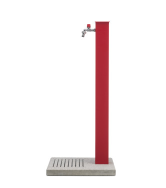 FONTANA CON BASE CEMENTO ROSSO