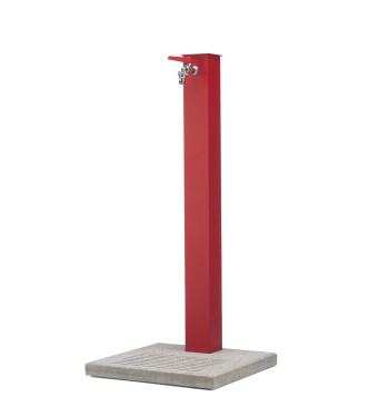 FONTANA CON BASE CEMENTO ROSSO