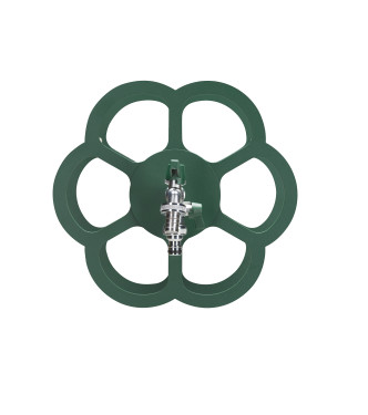 PORTA TUBO A MURO CON DOPPIO RUBINETTO VERDE