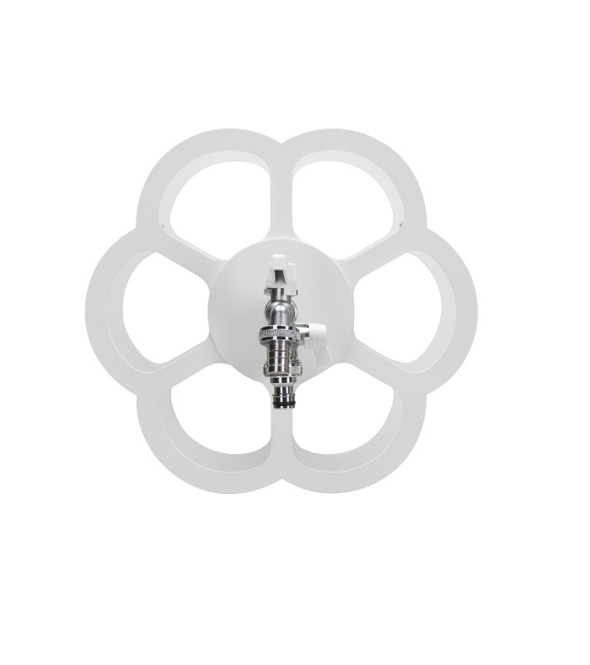 PORTA TUBO A MURO CON DOPPIO RUBINETTO BIANCO