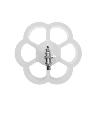 PORTA TUBO A MURO CON DOPPIO RUBINETTO BIANCO