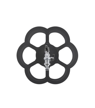 PORTA TUBO A MURO CON DOPPIO RUBINETTO ANTRACITE