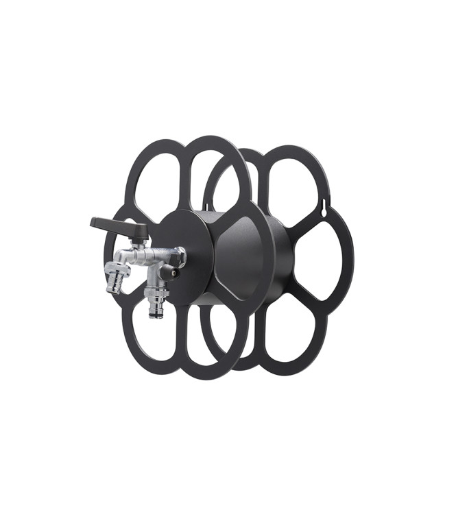 PORTA TUBO A MURO CON DOPPIO RUBINETTO ANTRACITE