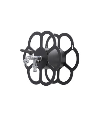 PORTA TUBO A MURO CON DOPPIO RUBINETTO ANTRACITE