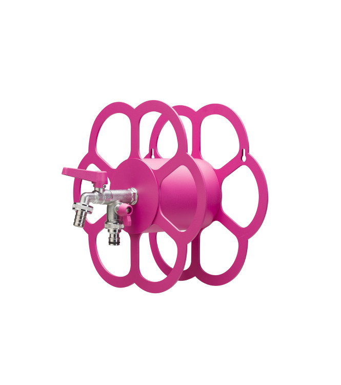 PORTA TUBO A MURO CON DOPPIO RUBINETTO CICLAMINO