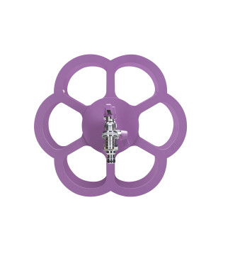 PORTA TUBO A MURO CON DOPPIO RUBINETTO VIOLA