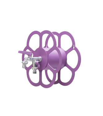 PORTA TUBO A MURO CON DOPPIO RUBINETTO VIOLA