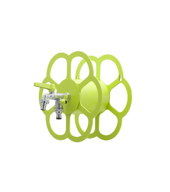 PORTA TUBO A MURO CON DOPPIO RUBINETTO VERDE ACIDO