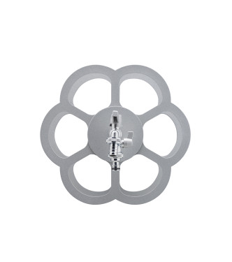 PORTA TUBO A MURO CON DOPPIO RUBINETTO ALLUMINIO