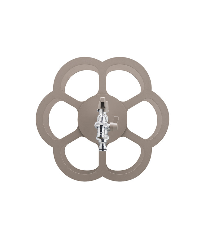 PORTA TUBO A MURO CON DOPPIO RUBINETTO TORTORA