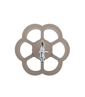 PORTA TUBO A MURO CON DOPPIO RUBINETTO TORTORA