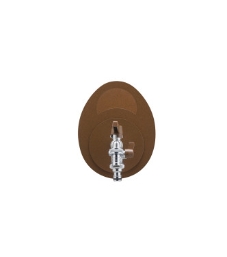 PORTA TUBO A MURO CON DOPPIO RUBINETTO RUGGINE