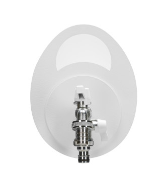 PORTA TUBO A MURO CON DOPPIO RUBINETTO BIANCO