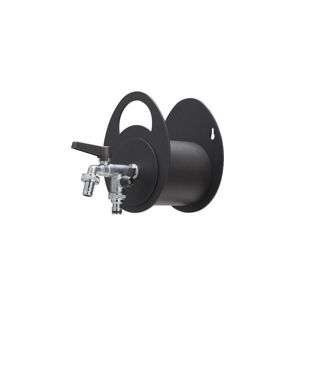 PORTA TUBO A MURO CON DOPPIO RUBINETTO ANTRACITE