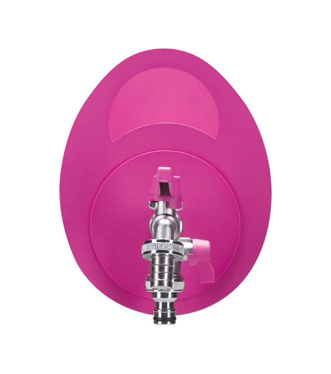 PORTA TUBO A MURO CON DOPPIO RUBINETTO CICLAMINO