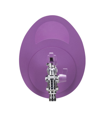 PORTA TUBO A MURO CON DOPPIO RUBINETTO VIOLA