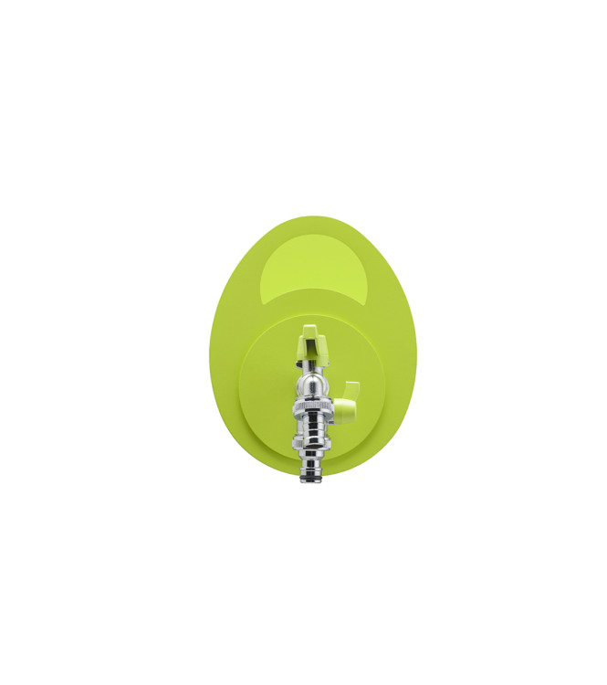 PORTA TUBO A MURO CON DOPPIO RUBINETTO VERDE ACIDO